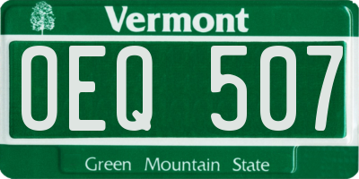 VT license plate OEQ507