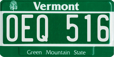 VT license plate OEQ516