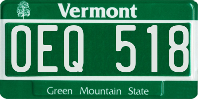 VT license plate OEQ518