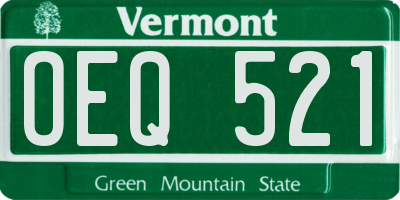 VT license plate OEQ521
