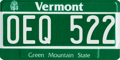 VT license plate OEQ522
