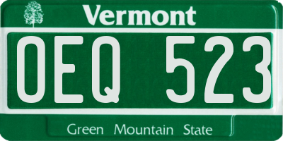 VT license plate OEQ523
