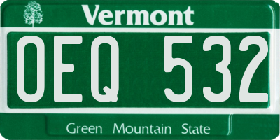 VT license plate OEQ532