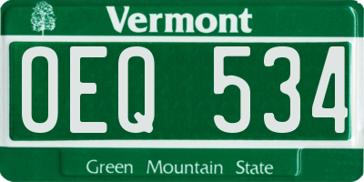 VT license plate OEQ534