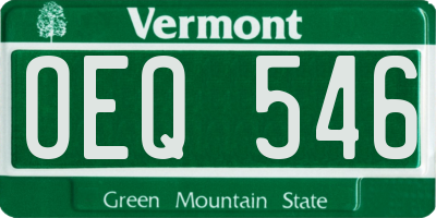 VT license plate OEQ546