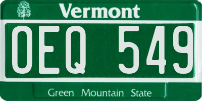 VT license plate OEQ549