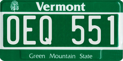 VT license plate OEQ551