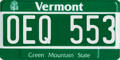 VT license plate OEQ553