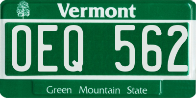 VT license plate OEQ562
