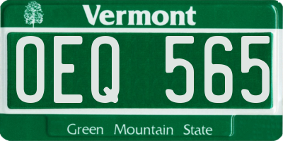 VT license plate OEQ565