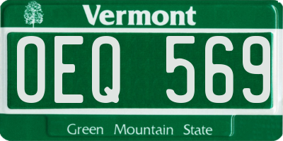 VT license plate OEQ569