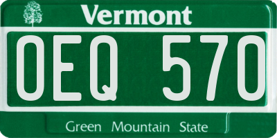 VT license plate OEQ570