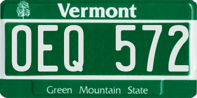 VT license plate OEQ572