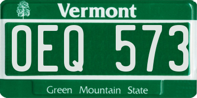 VT license plate OEQ573
