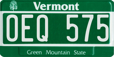 VT license plate OEQ575