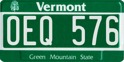 VT license plate OEQ576