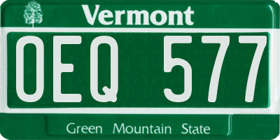 VT license plate OEQ577