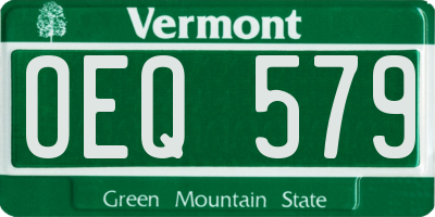 VT license plate OEQ579