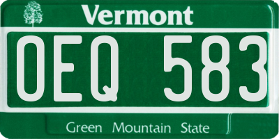 VT license plate OEQ583