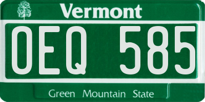 VT license plate OEQ585
