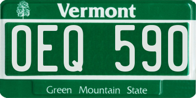 VT license plate OEQ590