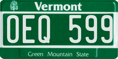 VT license plate OEQ599