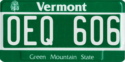 VT license plate OEQ606