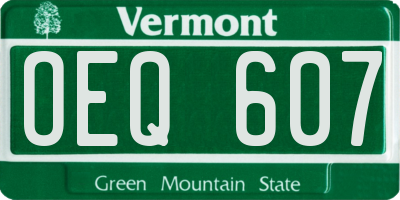 VT license plate OEQ607