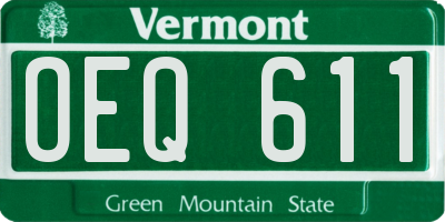 VT license plate OEQ611