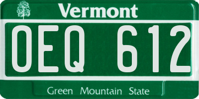 VT license plate OEQ612