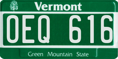 VT license plate OEQ616