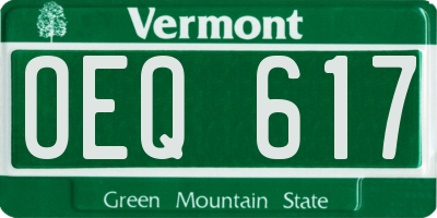VT license plate OEQ617