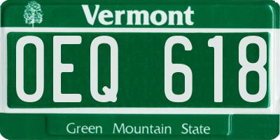 VT license plate OEQ618