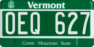 VT license plate OEQ627