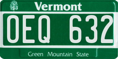 VT license plate OEQ632