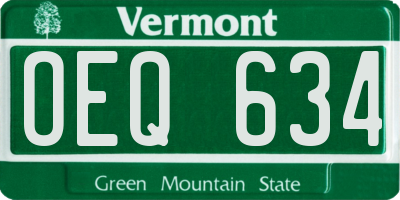 VT license plate OEQ634