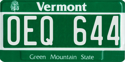 VT license plate OEQ644