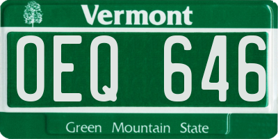 VT license plate OEQ646