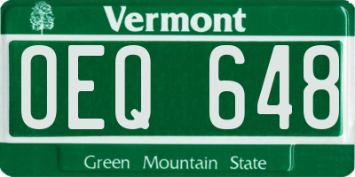 VT license plate OEQ648