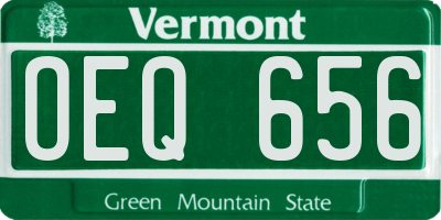 VT license plate OEQ656