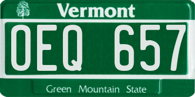 VT license plate OEQ657