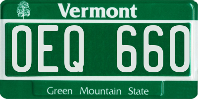 VT license plate OEQ660