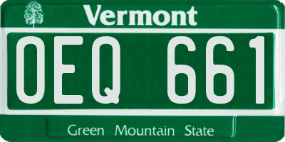 VT license plate OEQ661