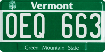 VT license plate OEQ663