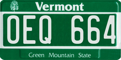 VT license plate OEQ664