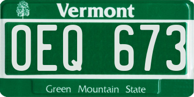 VT license plate OEQ673