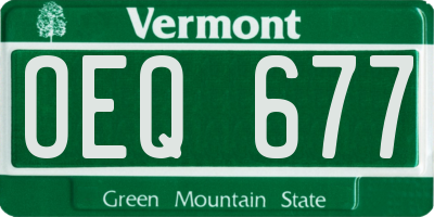 VT license plate OEQ677