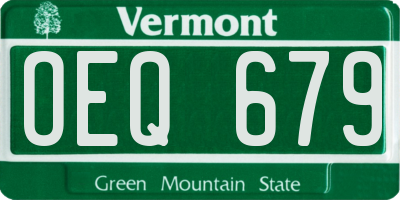 VT license plate OEQ679