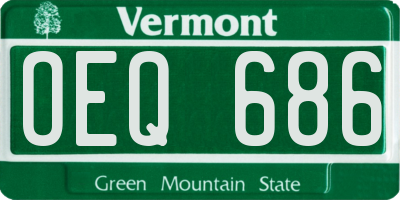 VT license plate OEQ686
