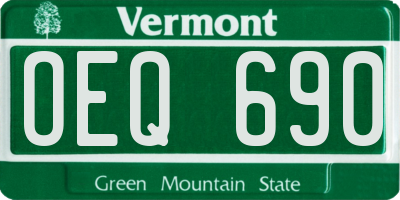 VT license plate OEQ690